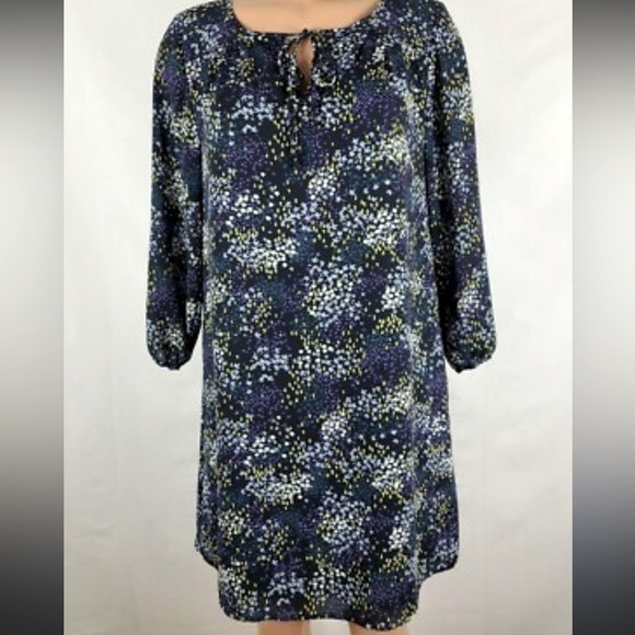 Dalia Navy Floral Shift Dress Size 8 - Picture 1 of 5
